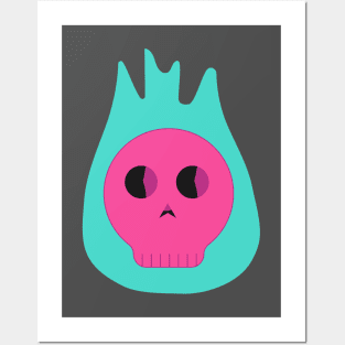 Skull on Fire Posters and Art